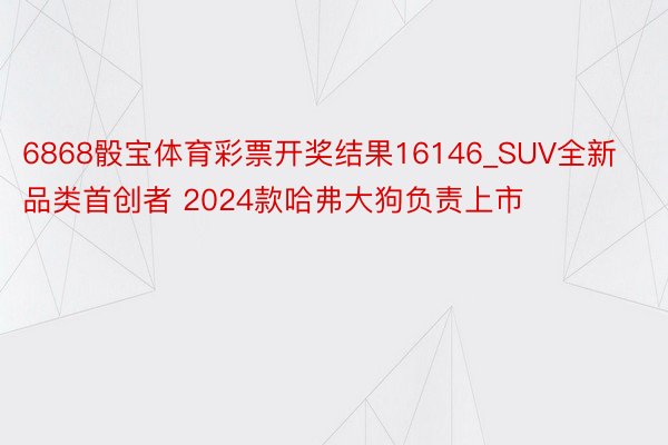 6868骰宝体育彩票开奖结果16146_SUV全新品类首创者 2024款哈弗大狗负责上市