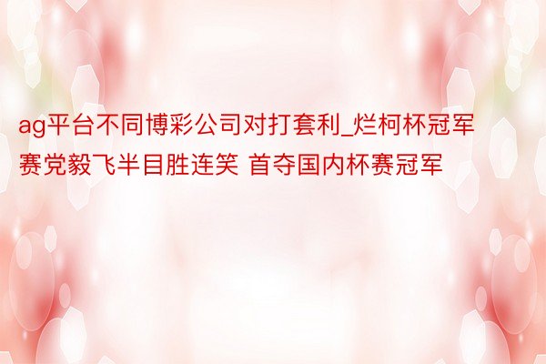 ag平台不同博彩公司对打套利_烂柯杯冠军赛党毅飞半目胜连笑 首夺国内杯赛冠军